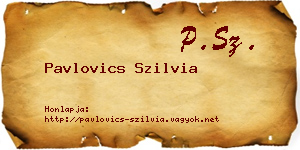 Pavlovics Szilvia névjegykártya