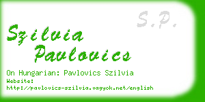 szilvia pavlovics business card